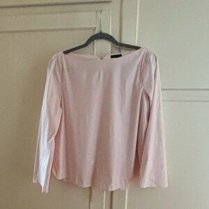 Massimo Dutti Boat Neck Bell Long Sleeve Light Pink Pastel Blouse Top Sz. 8